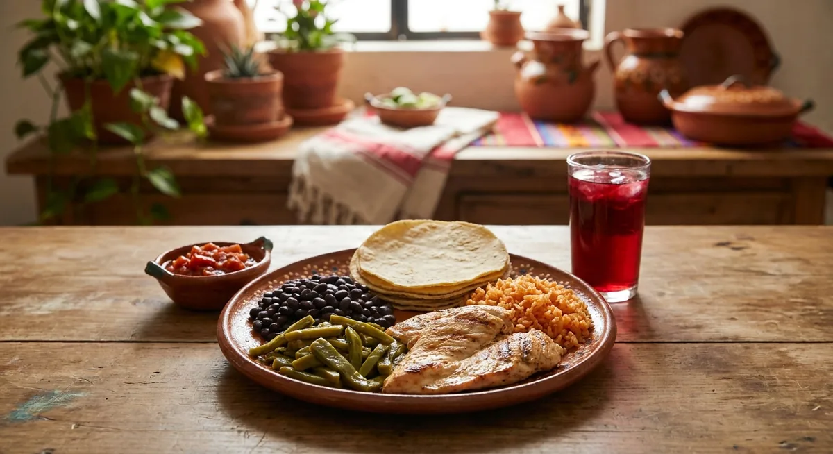 Platillo saludable en comedor
